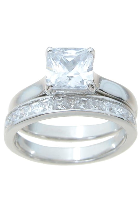 925 Sterling Silver Classic Wedding Ring Set - Size 5