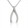 thumbnail image 1 of 925 Sterling Silver Classic White CZ Wishbone Womens Pendant Necklace, 1 of 4