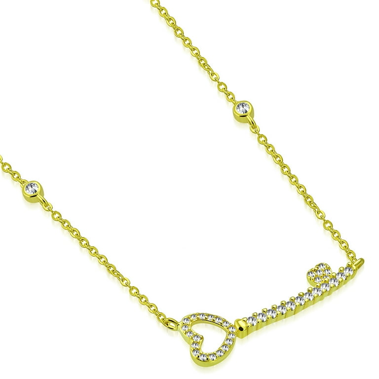 Dainty Key Pendant Necklace (Silver/Gold: Silver)