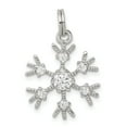 thumbnail image 1 of 925 Sterling Silver Clear Cubic Zirconia Snowflake Charm Pendant, 1 of 5