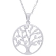 thumbnail image 1 of .925 Sterling Silver Clear Cubic Zirconia Tree of Life Pendant, 1 of 3