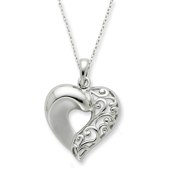 925 Sterling Silver Close To My Heart 18in Necklace; 18 inch; for Adults and Teens; for Women and Men