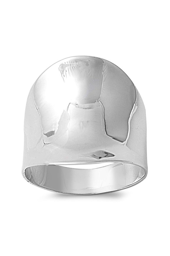 925 Sterling Silver Concave Band Ring Size 9