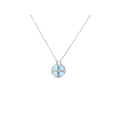 thumbnail image 1 of 925 Sterling Silver Convertible Clover Petal Necklace, Square Turquoise Pendant Necklace with Foldable Four-Heart, Vintage Hypoallergenic Artistic Jewelry Gifts for Women, 1 of 5