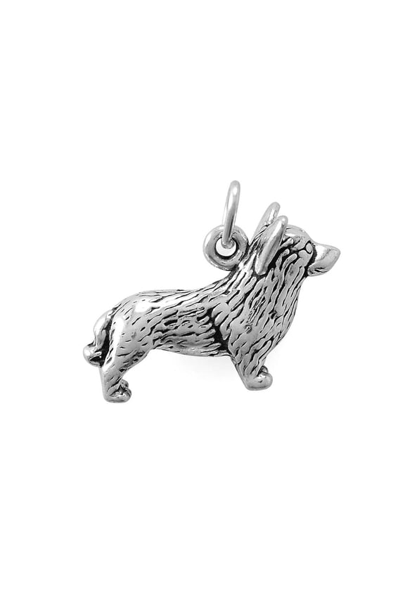 925 Sterling Silver Corgi Charm 20.5mm X 14mm Pendant Necklace for Women