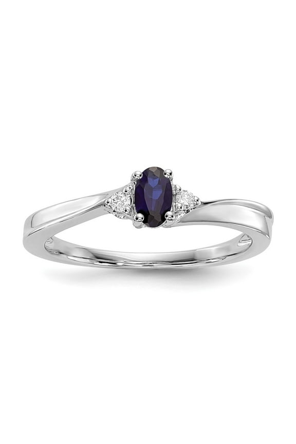 925 Sterling Silver Created Blue Sapphire Birthstone Ring Fine Jewelry For Women Gifts For Her, Size 7