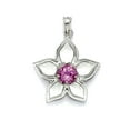 thumbnail image 1 of 925 Sterling Silver Created Pink Sapphire Flower Pendant Necklace Pendant for Women, 1 of 2