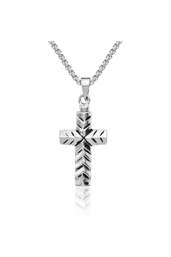 925 Sterling Silver Cross Ash Holder Cremation Necklace Memorial Charm Urn Pendant