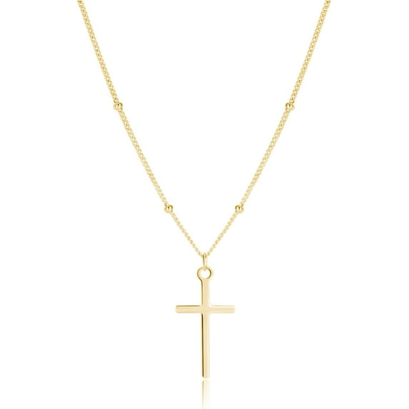 925 Sterling Silver Cross Choker Necklace for Women Teens Simple Cross Pendant Necklace Chain Minimalist