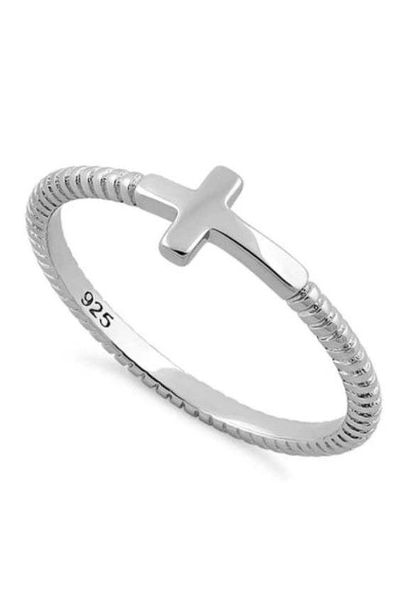 925 Sterling Silver Cross Gothic Ring Unisex Jewelry Religious Gift