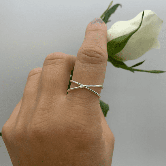 925 Sterling Silver Cross Minimalist Thumb Ring - Signet Ring for Woman - Valentines Day Gift for Her, Rings For Woman