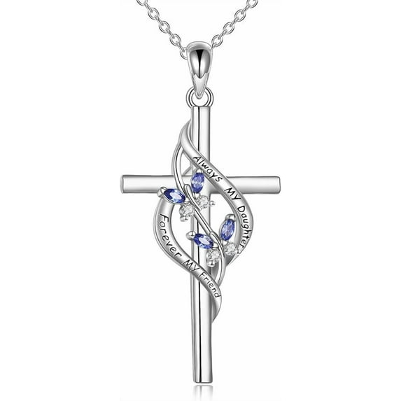 DOLIOX S925 Sterling Silver Cross Necklace for Mom Nana Grandma Daughter Mother’s Day Gifts for Mother Mama Women
