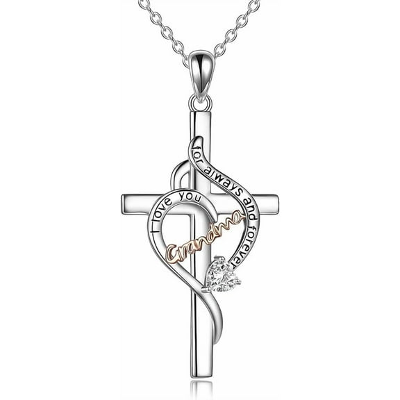 925 Sterling Silver Cross Necklace for Mom Nana Grandma Daughter Mother’s Day Gifts for Mother Mama Women