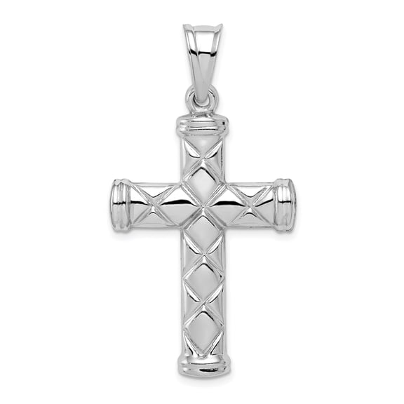 925 Sterling Silver Cross Pendant Necklace for Men and Women Mirror Finish Bold Latin Design Modern Faith Jewelry Unisex Spiritual Religious Accessory Architectural Statement Style