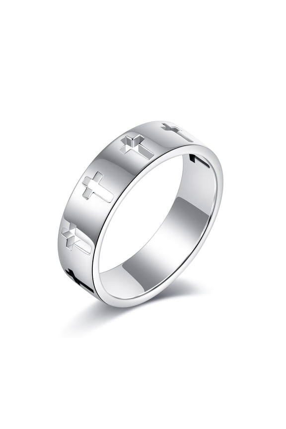 925 Sterling Silver Cross Rings for Women Men Thumb Ring Christian Cross Religious Band Ring Jewelry for Men Women