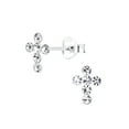 thumbnail image 1 of 925 Sterling Silver Crystal Cross Stud Earrings, 1 of 3