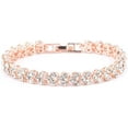 thumbnail image 1 of 925 Sterling Silver Crystal Diamond Bracelets Bangles Roman Style for Women Rose Gold, 1 of 2