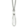thumbnail image 1 of 925 Sterling Silver Crystal Necklace 16.5 Inch 4mm Wide Pendant Necklace for Women, 1 of 2