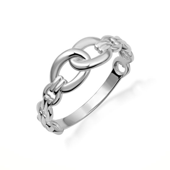 .925 Sterling Silver Cuban Link Band Ring/Size 10