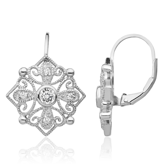 925 Sterling Silver Cubic Zirconia CZ Drop Dangle Earrings