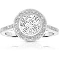 thumbnail image 1 of 925 Sterling Silver Cubic Zirconia CZ Round Halo Ring Size 7, 1 of 13