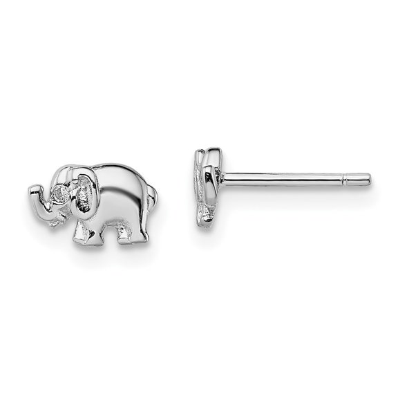 925 Sterling Silver Cubic Zirconia Elephant Post Earrings Fine Jewelry For Women Gifts For Her