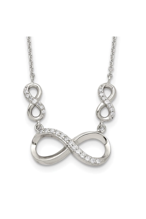 925 Sterling Silver Cubic Zirconia Infinity Symbol Necklace Fine Jewelry For Women Gifts For Her, 18"