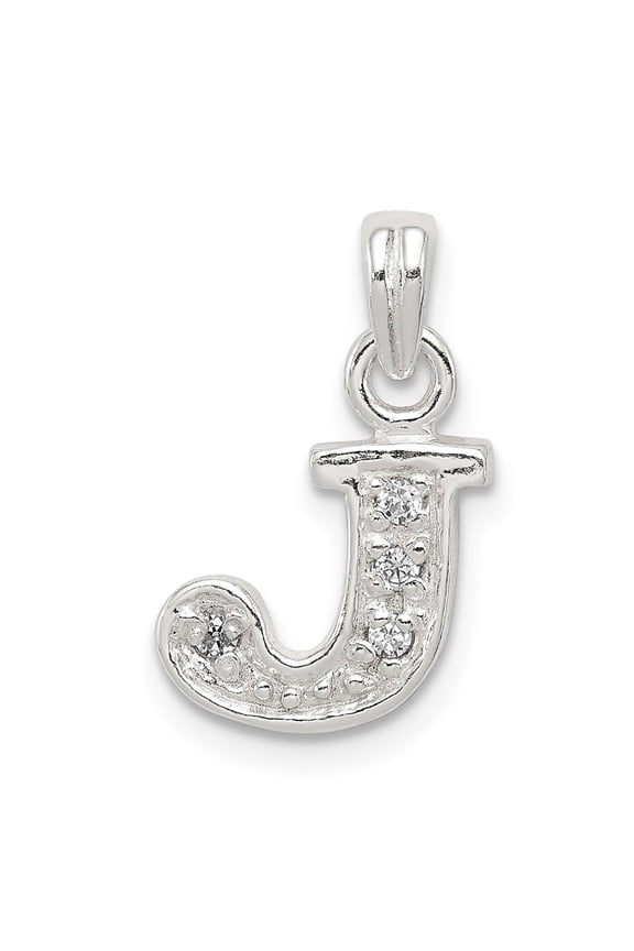 925 Sterling Silver Cubic Zirconia Initial J Pendant Fine Jewelry For Women Gifts For Her