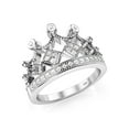 thumbnail image 1 of 925 Sterling Silver Cubic Zirconia Princess Crown Tiara CZ Band Ring Sz 7, 1 of 2
