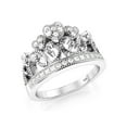 thumbnail image 1 of 925 Sterling Silver Cubic Zirconia Princess Heart Crown Tiara CZ Band Ring Sz 6, 1 of 2