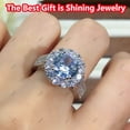 thumbnail image 1 of 925 Sterling Silver Cubic Zirconia Ring for Women, Engagement & Wedding Band, Valentines Day Gifts for Her, Jewelry (Silvery, Size 10) by Xuniizn, 1 of 7