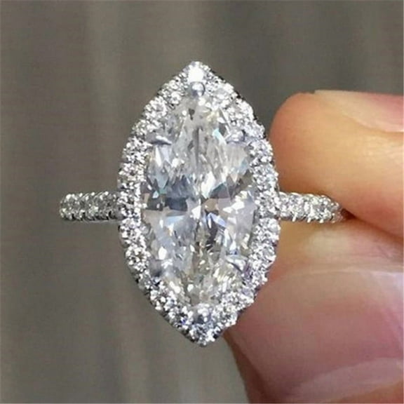 New 925 Sterling Silver Cubic Zirconia Women Ring Proposal Finger Ring for Girlfriend Simple Design Bling CZ Lady Rings