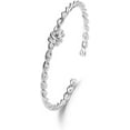thumbnail image 1 of 925 Sterling Silver Cuff Bangle Bracelets Adjustable Jewelry Fashion Simple Open Bangles Cuff Jewelry for Women Mom Wife Mothers Day Valentine Gift, 1 of 6