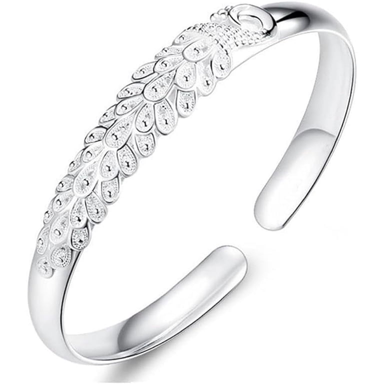 silver925 bangle バングル　/ me and her 925 Sterling Silver Cuff Bangle Bracelets Adjustable Jewelry