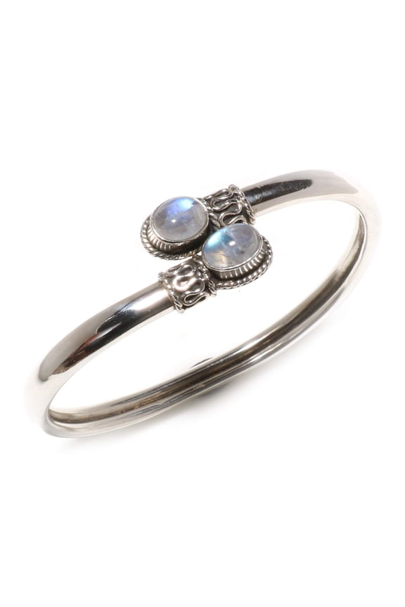 925 Sterling Silver Cuff Bracelets For Women, Genuine Moonstone Gemstone Designer Bracelets, Handmade Fashion Jewelry Gifts