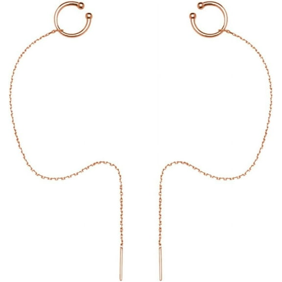 925 Sterling Silver Cuff Earrings Chain for Women Crawler Earrings Wrap Climber Earrings Cool Earrings