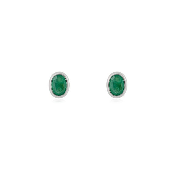 925 Sterling Silver Cufflinks with 2.5 Ct Natural Oval-Cut Emerald | Anniversary Gift for Him
