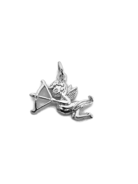 .925 Sterling Silver Cupid with Bow and Arrow Charm Pendant
