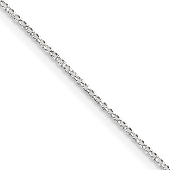 925 Sterling Silver Curb Chain Styles Necklace 1 mm Open Elongated Link 18 inch
