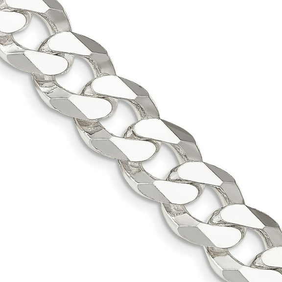 925 Sterling Silver Curb Chain Styles Necklace 14 mm Beveled 20 inch