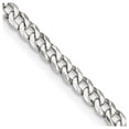 thumbnail image 1 of 925 Sterling Silver Curb Chain Styles Necklace 3.2 mm Beveled 16 inch, 1 of 4