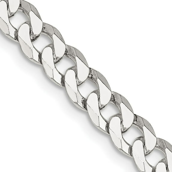 925 Sterling Silver Curb Chain Styles Necklace 6 mm Beveled 20 inch