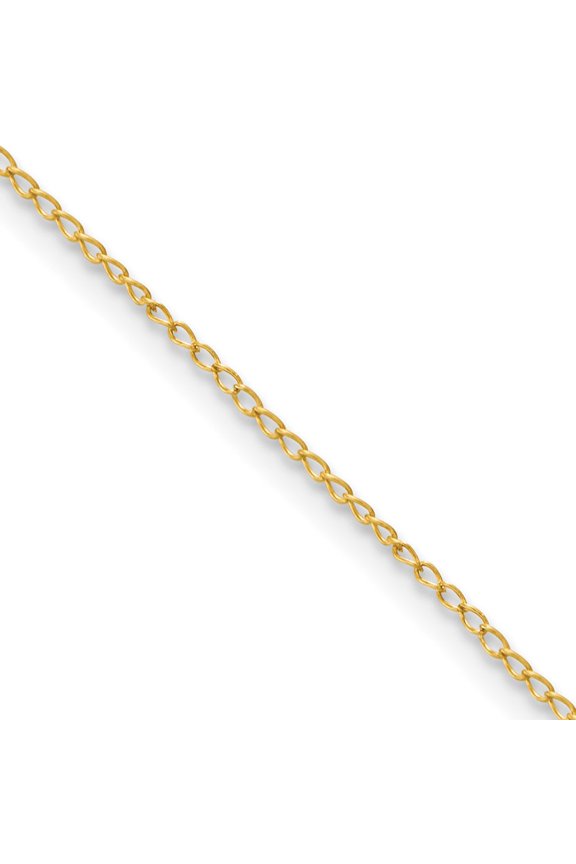 925 Sterling Silver Curb Chain Styles Necklace Flash Gold-plated 16 inch 1 mm