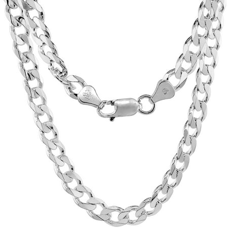 925 Sterling Silver Curb Cuban Chain Link Bracelet 3mm