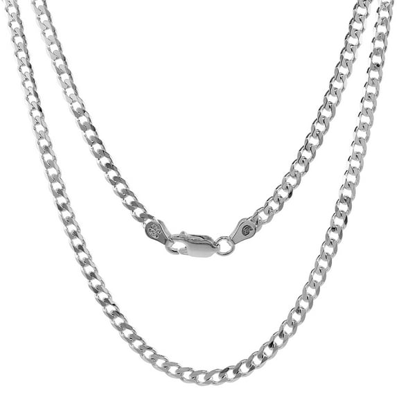 925 Sterling Silver Curb Cuban Chain Link Necklace 8.5mm