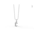 thumbnail image 1 of 925 Sterling Silver Cursive Letter E Initial Chain Alphabet Women Valentines Day Gifts Necklace, 1 of 4