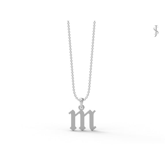 925 Sterling Silver Cursive Letter M Initial Chain Alphabet Women Valentines Day Gifts Necklace