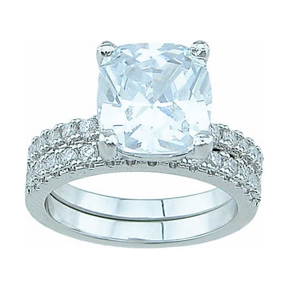 925 Sterling Silver Cushion Cut Engagement Rings for Women Wedding Ring Set Make Great Anniversary Gifts