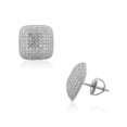thumbnail image 1 of 925 Sterling Silver Cushion Square White Clear CZ Screw-Back Stud Earrings, 1 of 3