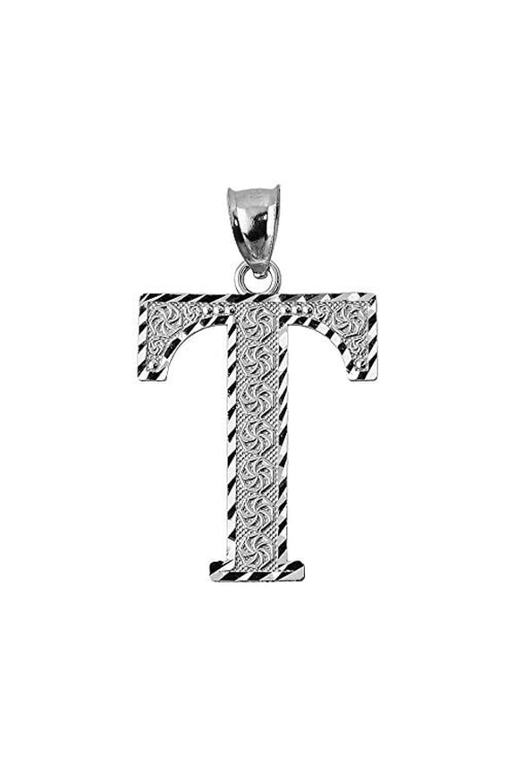 .925 Sterling Silver Custom Initial Necklace(Large) (Pendant)